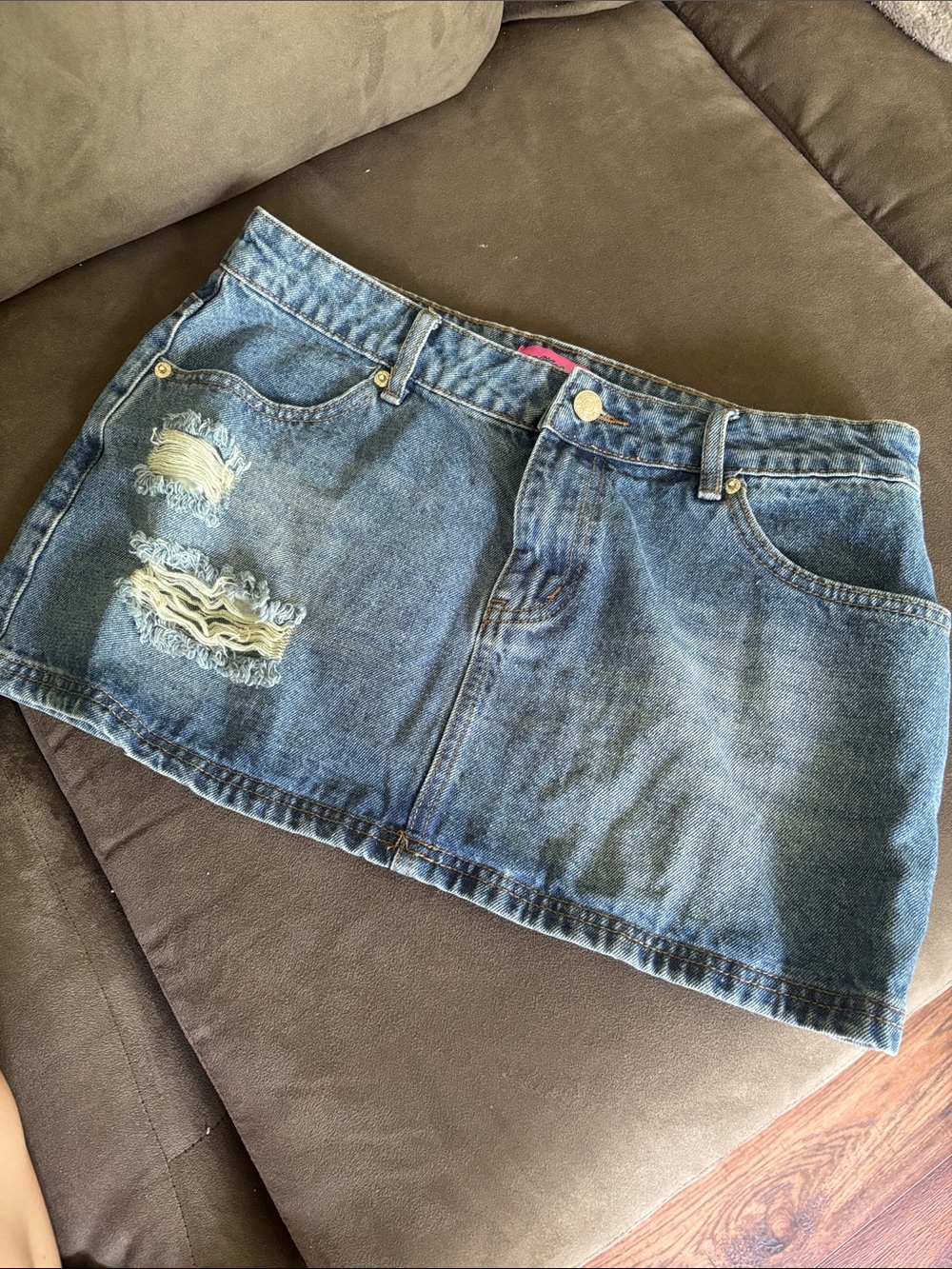 EdiktedDenim Mini Skirt